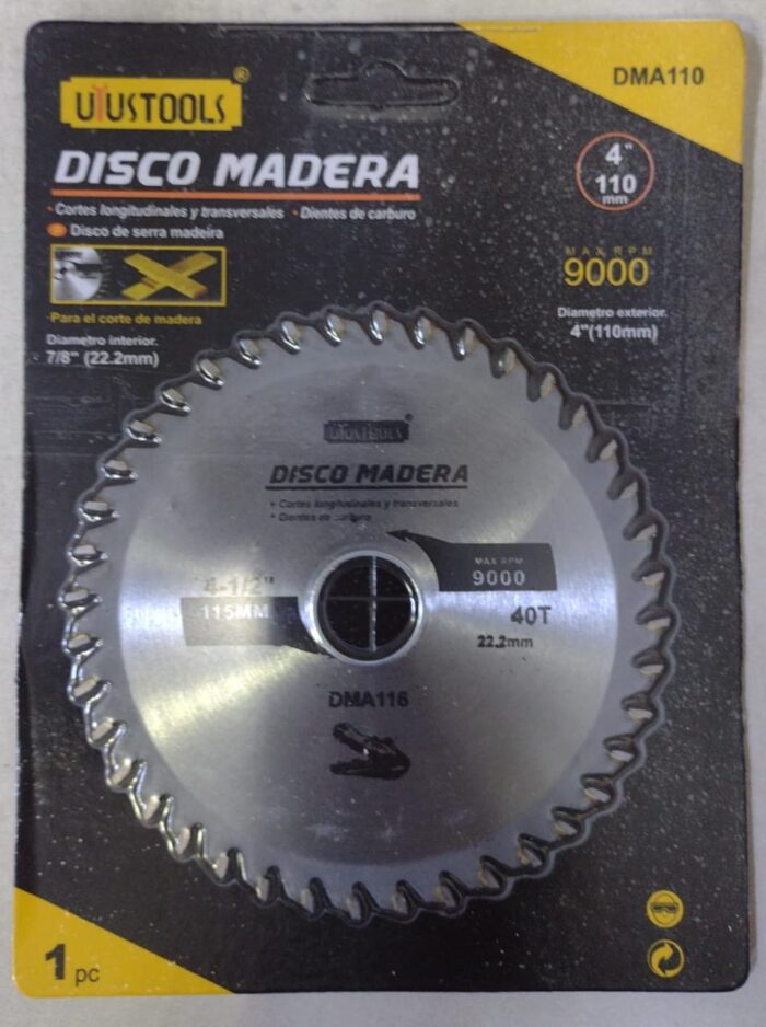 Disco para amoladora madera 40 d 115 mm