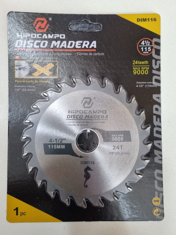 Disco para amoladora madera 24 d 115 mm